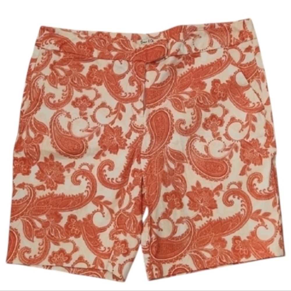 Emma & Olivia Paisley Print Women's Paisley Shorts - Red and White